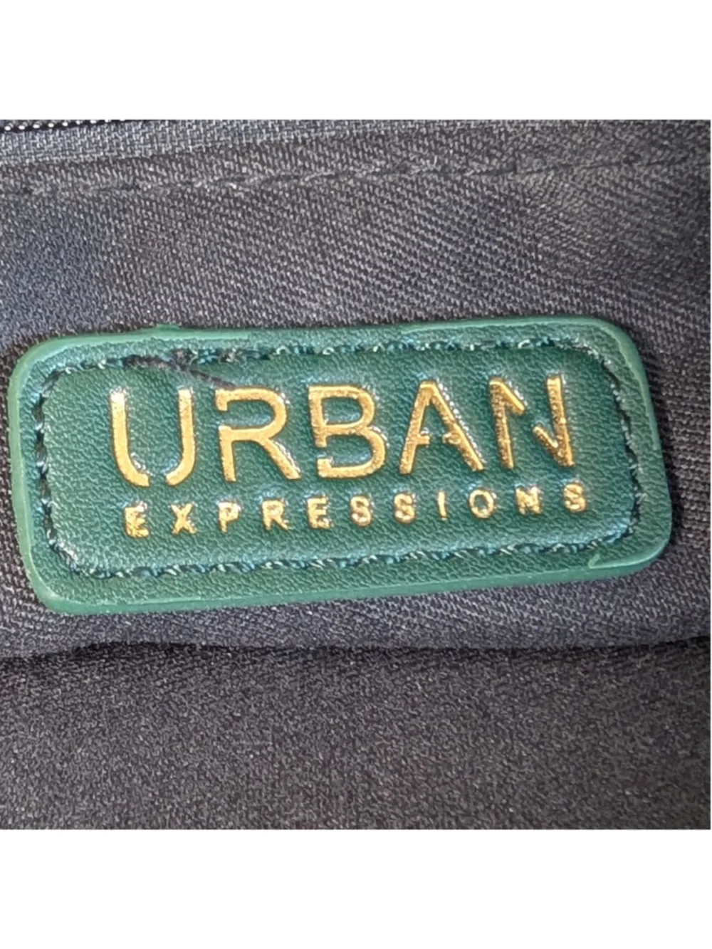 Urban Expressions Quilted Puffer Crossbody Green Red Stripe Strap Gold Hardware
